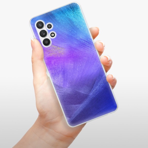 Silikonové pouzdro iSaprio - Samsung Galaxy A32 LTE - Purple Feathers