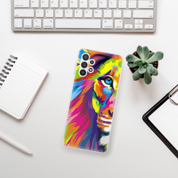 Silikonové pouzdro iSaprio - Samsung Galaxy A32 LTE - Rainbow Lion