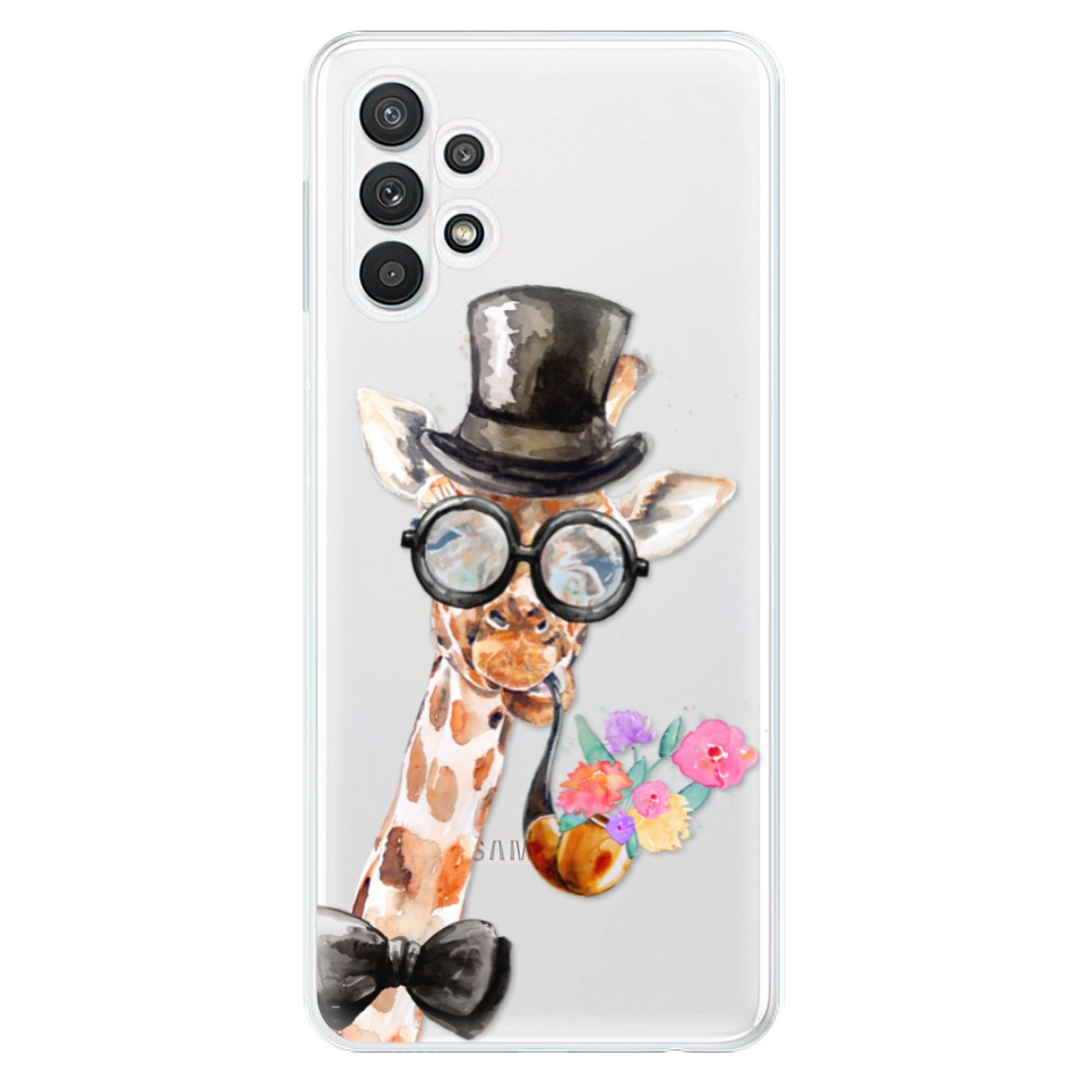 Odolné silikonové pouzdro iSaprio - Sir Giraffe - Samsung Galaxy A32