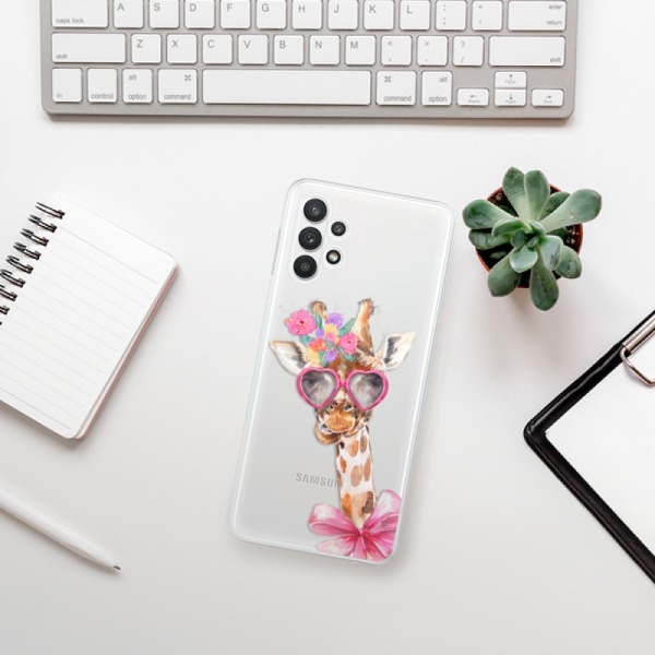 Silikonové pouzdro iSaprio - Samsung Galaxy A32 LTE - Lady Giraffe