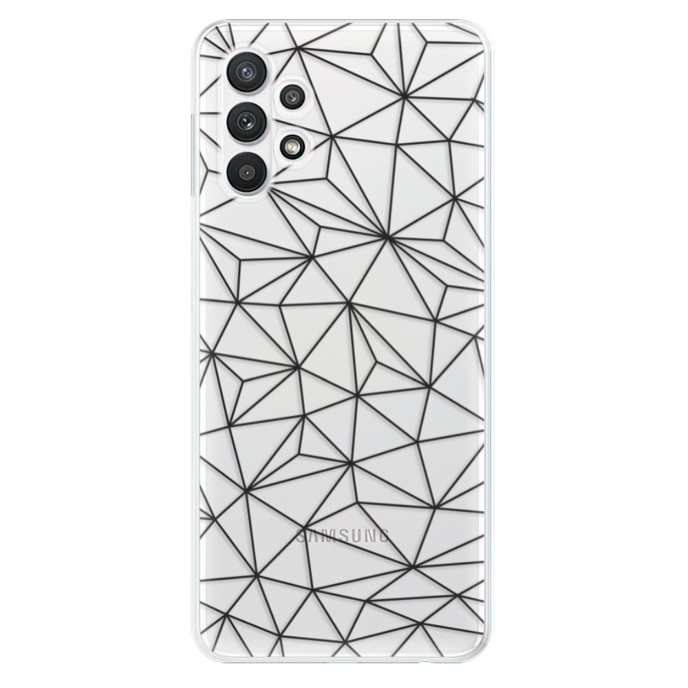 Odolné silikonové pouzdro iSaprio - Abstract Triangles 03 - black na mobil Samsung Galaxy A32 LTE (Odolný silikonový obal, kryt, pouzdro iSaprio - Abstract Triangles 03 - black na mobilní telefon Samsung Galaxy A32 LTE)