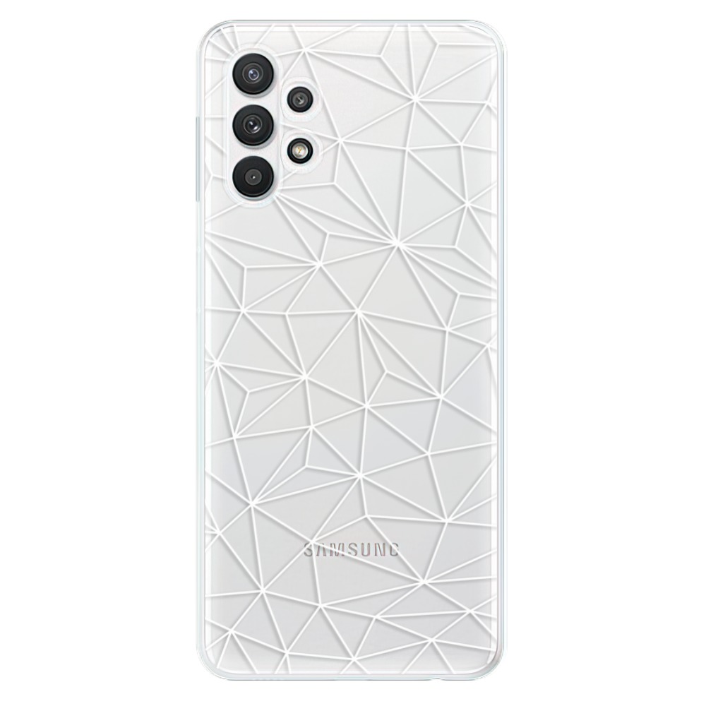 Odolné silikonové pouzdro iSaprio - Abstract Triangles 03 - white - Samsung Galaxy A32