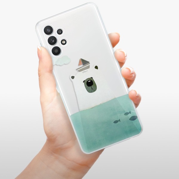 Silikonové pouzdro iSaprio - Samsung Galaxy A32 LTE - Bear With Boat