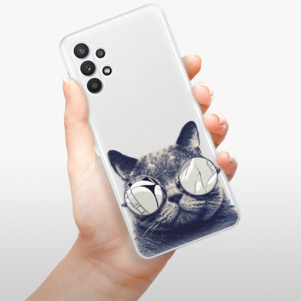 Silikonové pouzdro iSaprio - Samsung Galaxy A32 LTE - Crazy Cat 01
