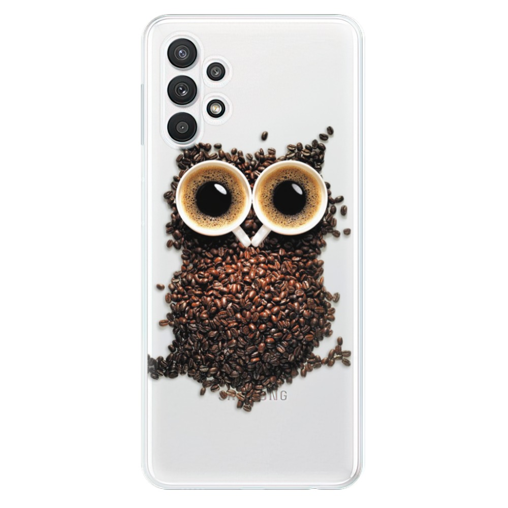 Odolné silikonové pouzdro iSaprio - Owl And Coffee na mobil Samsung Galaxy A32 LTE (Odolný silikonový obal, kryt, pouzdro iSaprio - Owl And Coffee na mobilní telefon Samsung Galaxy A32 LTE)