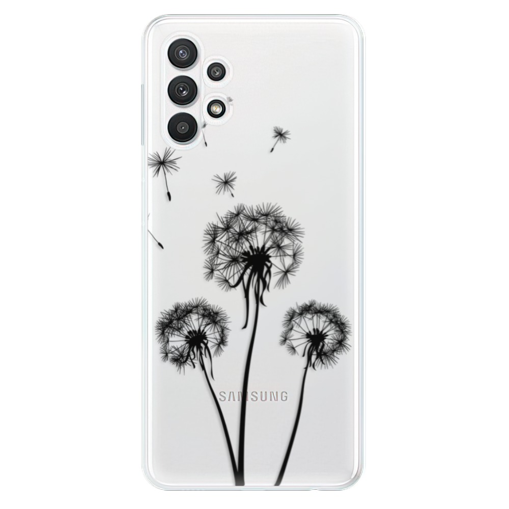 Odolné silikonové pouzdro iSaprio - Three Dandelions - black na mobil Samsung Galaxy A32 LTE (Odolný silikonový obal, kryt, pouzdro iSaprio - Three Dandelions - black na mobilní telefon Samsung Galaxy A32 LTE)