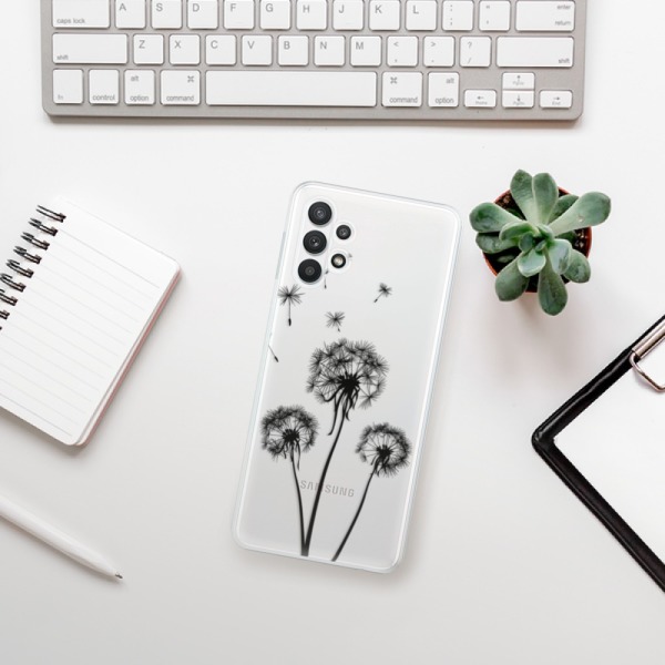 Silikonové pouzdro iSaprio - Samsung Galaxy A32 LTE - Three Dandelions black