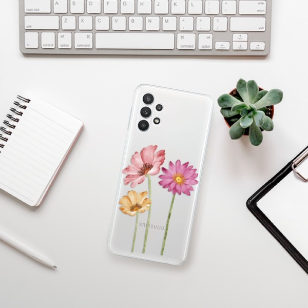 Silikonové pouzdro iSaprio - Samsung Galaxy A32 LTE - Three Flowers