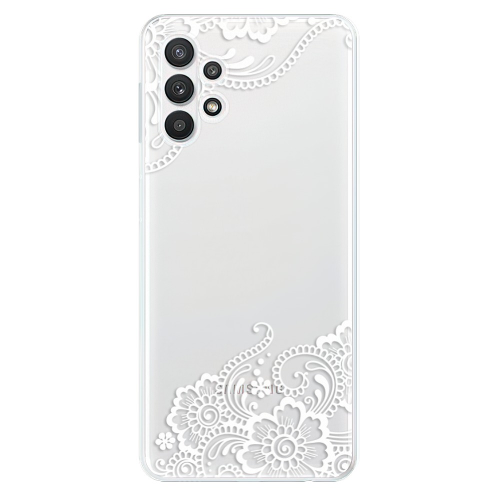 Odolné silikonové pouzdro iSaprio - White Lace 02 na mobil Samsung Galaxy A32 LTE (Odolný silikonový obal, kryt, pouzdro iSaprio - White Lace 02 na mobilní telefon Samsung Galaxy A32 LTE)