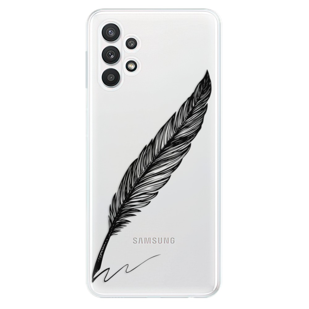 Odolné silikonové pouzdro iSaprio - Writing By Feather - black - Samsung Galaxy A32