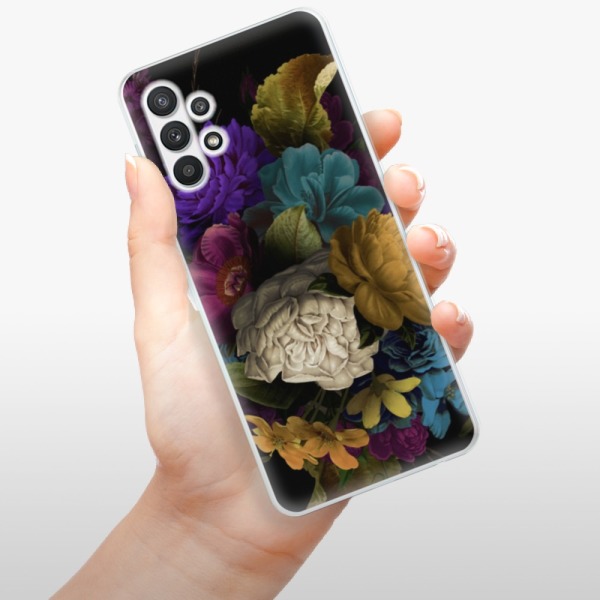 Silikonové pouzdro iSaprio - Samsung Galaxy A32 LTE - Dark Flowers