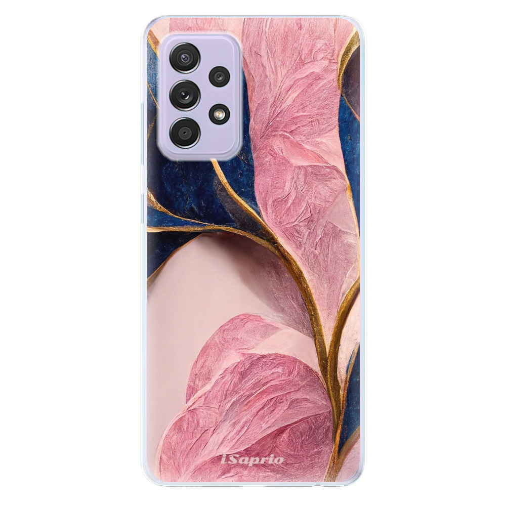 Odolné silikonové pouzdro iSaprio - Pink Blue Leaves - Samsung Galaxy A52/A52 5G
