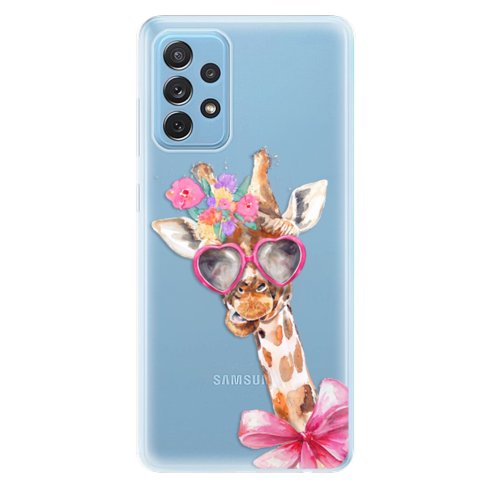 Odolné silikonové pouzdro iSaprio - Lady Giraffe na mobil Samsung Galaxy A72 (Odolný silikonový obal, kryt, pouzdro iSaprio - Lady Giraffe na mobilní telefon Samsung Galaxy A72)