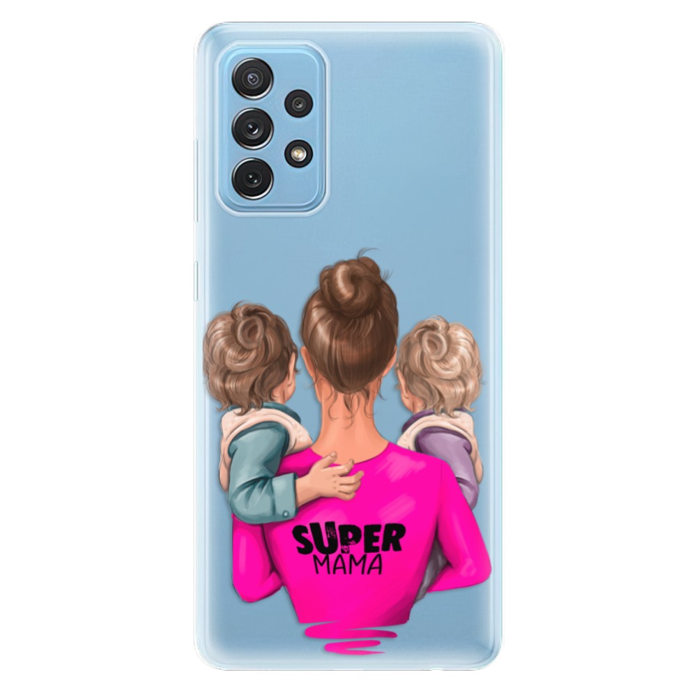Odolné silikonové pouzdro iSaprio - Super Mama - Two Boys - Samsung Galaxy A72