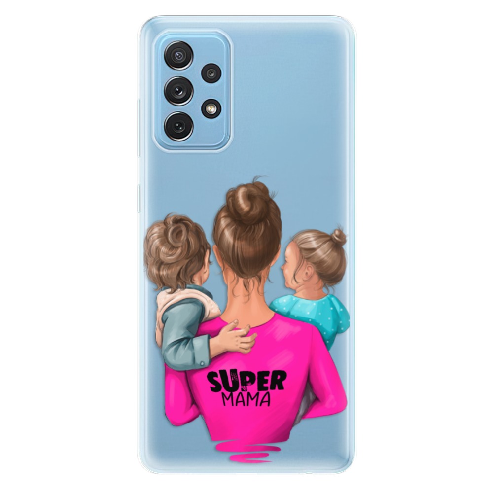 Odolné silikonové pouzdro iSaprio - Super Mama - Boy and Girl - Samsung Galaxy A72