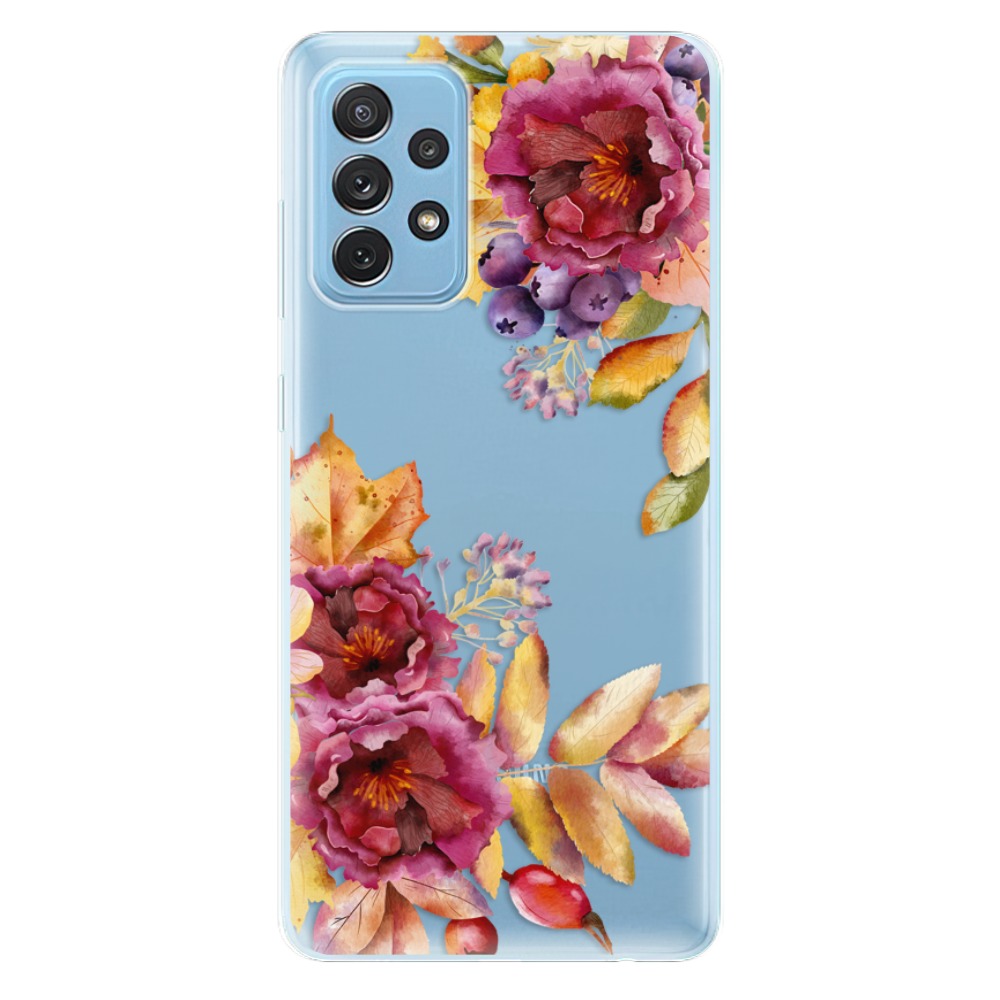 Odolné silikonové pouzdro iSaprio - Fall Flowers na mobil Samsung Galaxy A72 (Odolný silikonový obal, kryt, pouzdro iSaprio - Fall Flowers na mobilní telefon Samsung Galaxy A72)