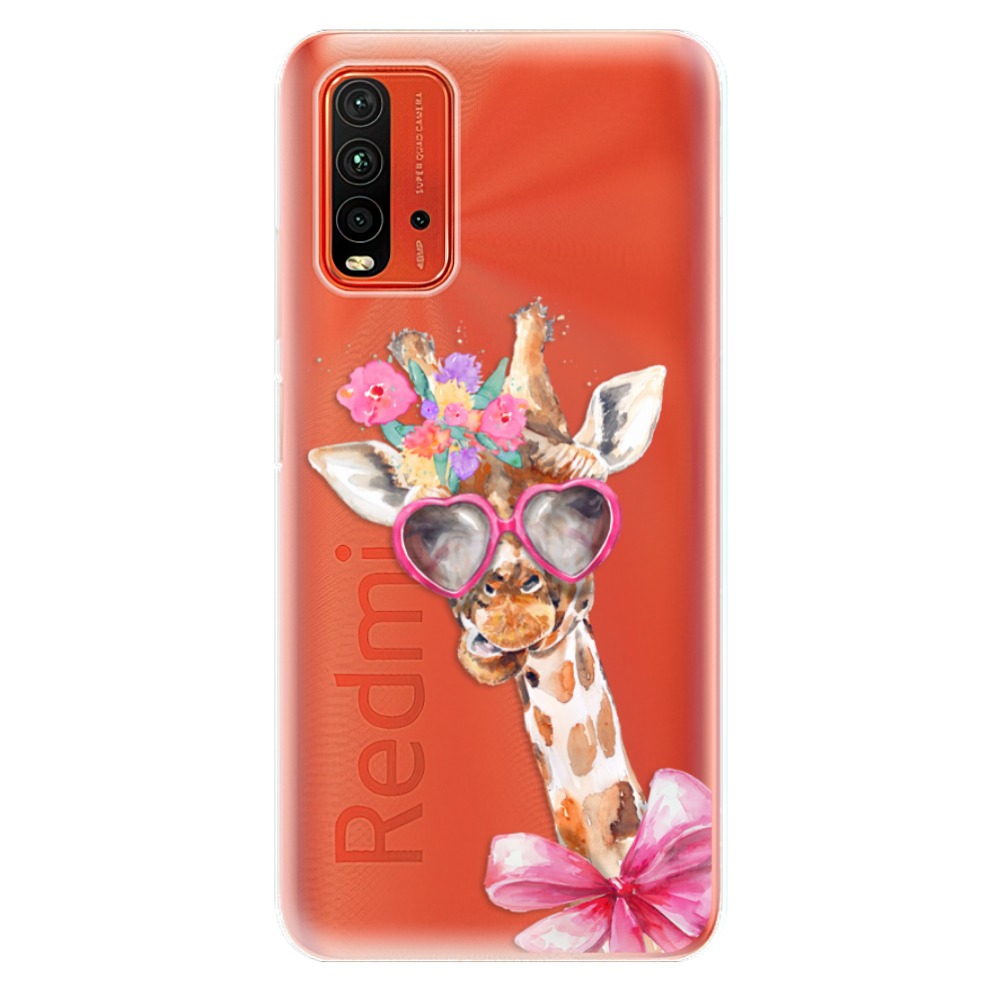 Odolné silikonové pouzdro iSaprio - Lady Giraffe - Xiaomi Redmi 9T