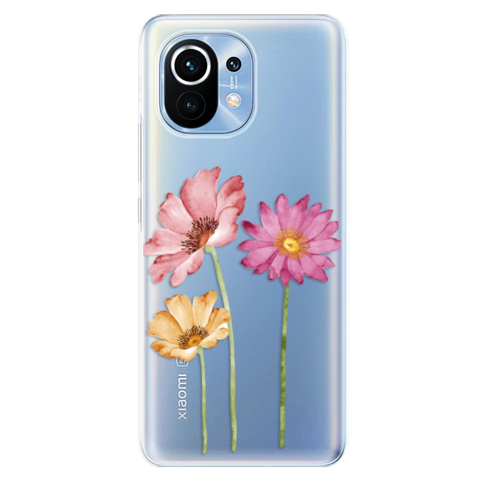 Odolné silikonové pouzdro iSaprio - Three Flowers - Xiaomi Mi 11
