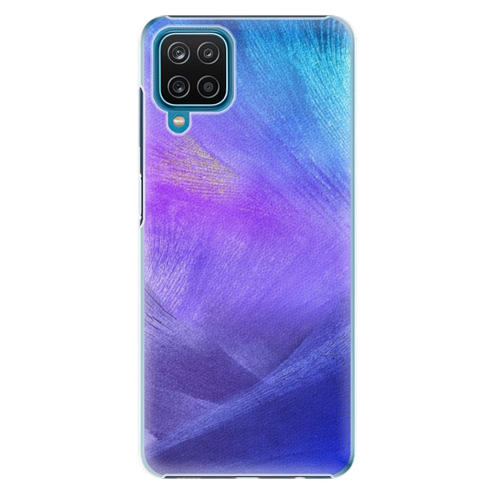 Plastové pouzdro iSaprio - Purple Feathers na mobil Samsung Galaxy A12 (Plastový obal, kryt, pouzdro iSaprio - Purple Feathers na mobilní telefon Samsung Galaxy A12)