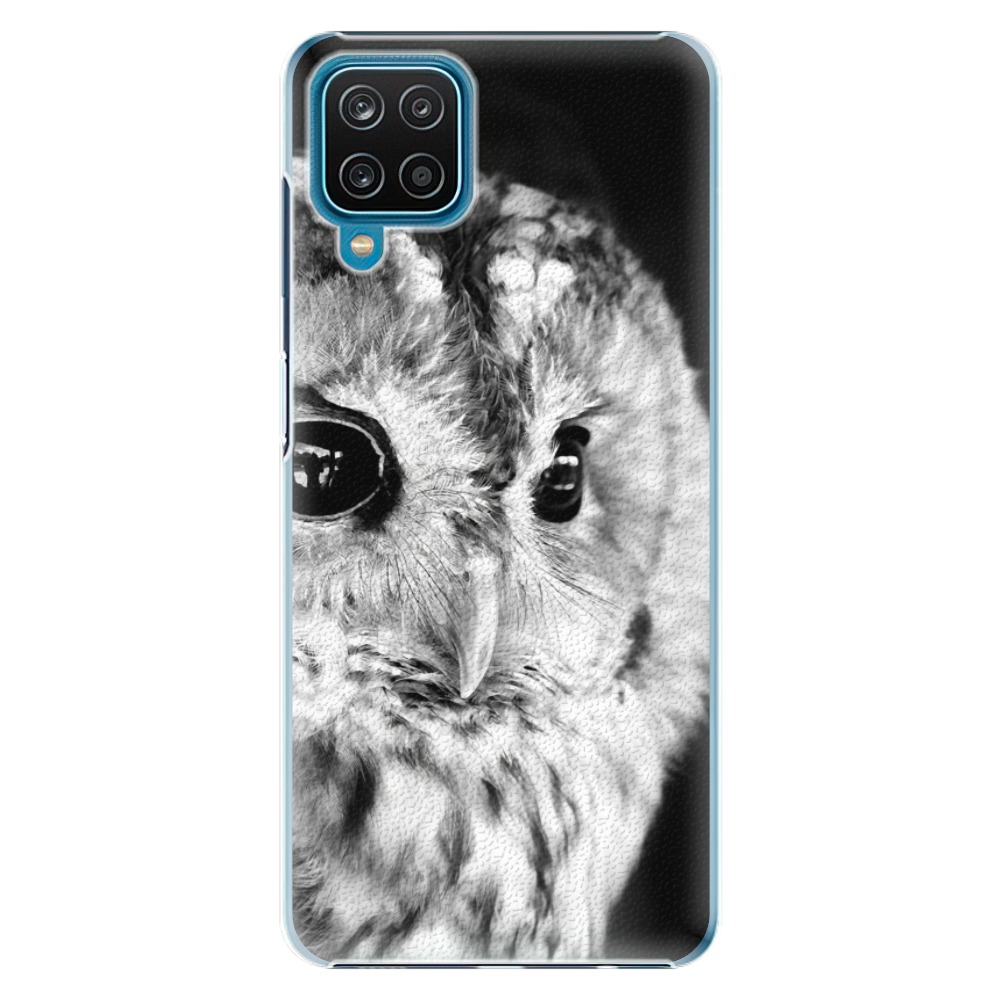 Plastové pouzdro iSaprio - BW Owl - Samsung Galaxy A12