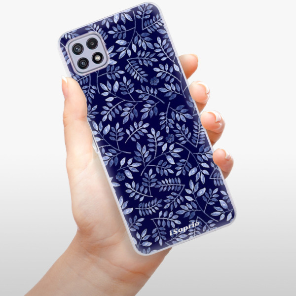 Silikonové pouzdro iSaprio - Samsung Galaxy A22 5G - Blue Leaves 05
