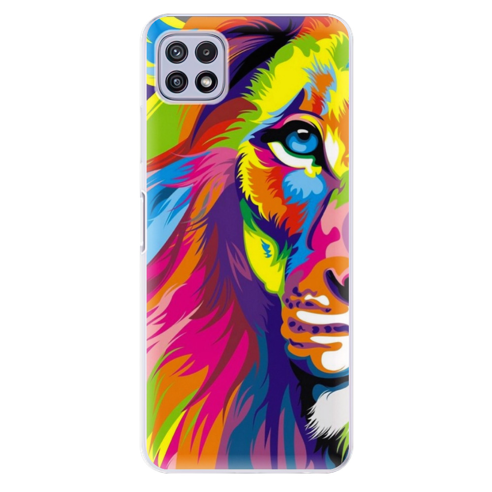 Odolné silikonové pouzdro iSaprio - Rainbow Lion - Samsung Galaxy A22 5G