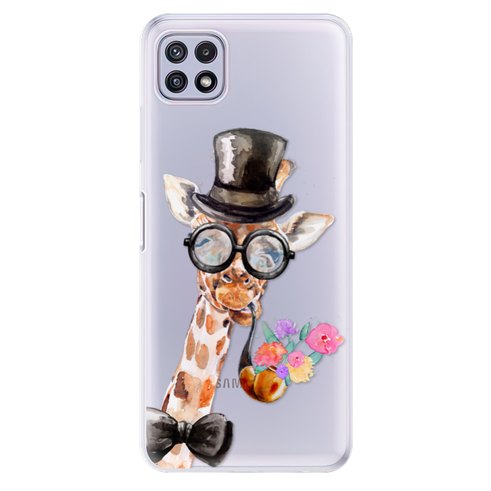 Odolné silikonové pouzdro iSaprio - Sir Giraffe - Samsung Galaxy A22 5G