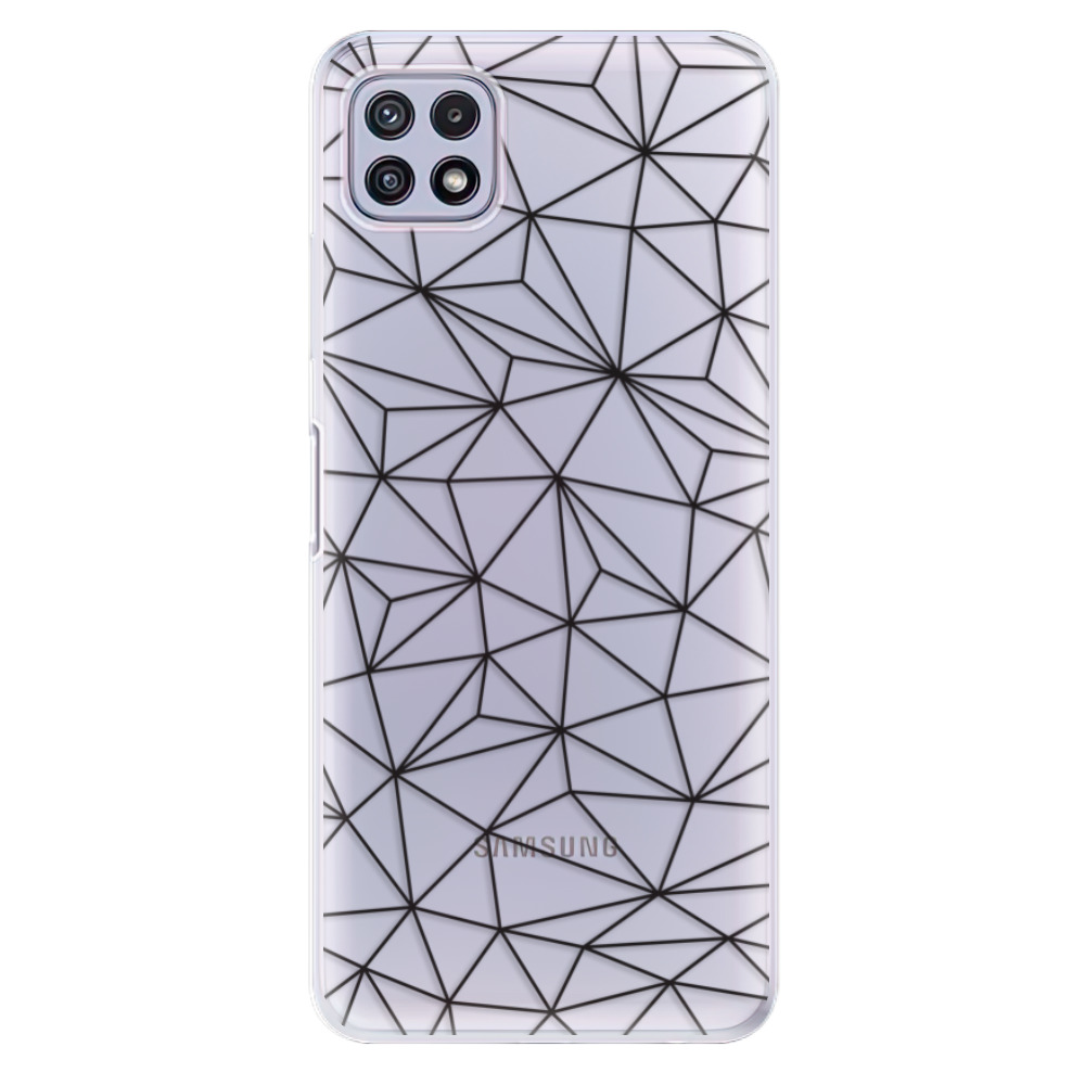 Odolné silikonové pouzdro iSaprio - Abstract Triangles 03 - black - Samsung Galaxy A22 5G