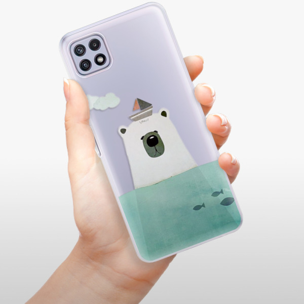 Silikonové pouzdro iSaprio - Samsung Galaxy A22 5G - Bear With Boat