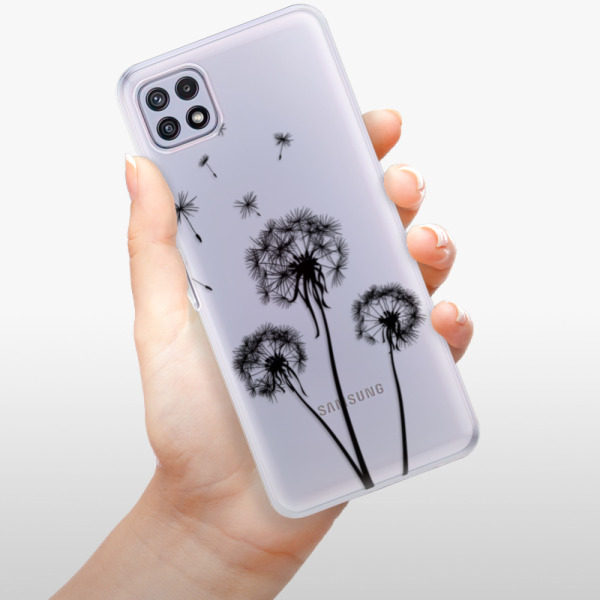 Silikonové pouzdro iSaprio - Samsung Galaxy A22 5G - Three Dandelions black