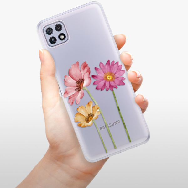Silikonové pouzdro iSaprio - Samsung Galaxy A22 5G - Three Flowers
