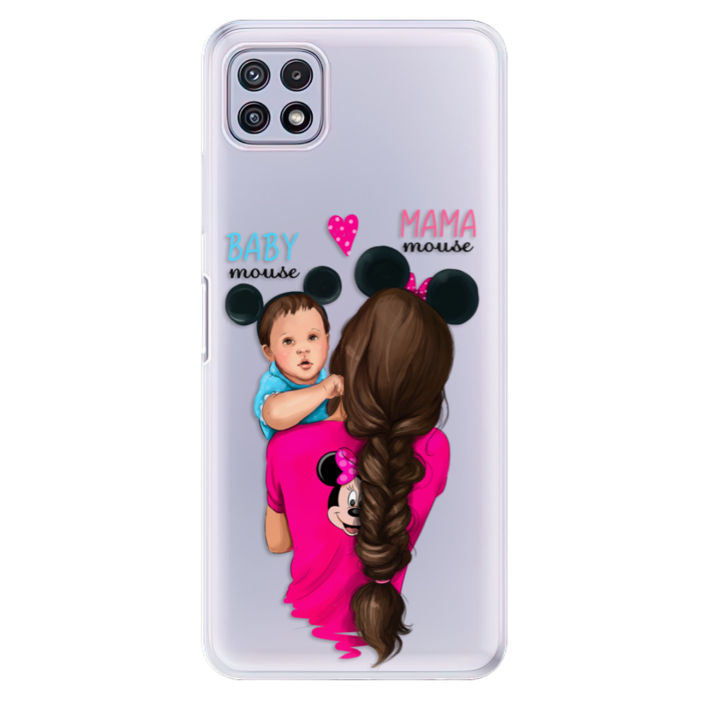 Odolné silikonové pouzdro iSaprio - Mama Mouse Brunette and Boy - Samsung Galaxy A22 5G