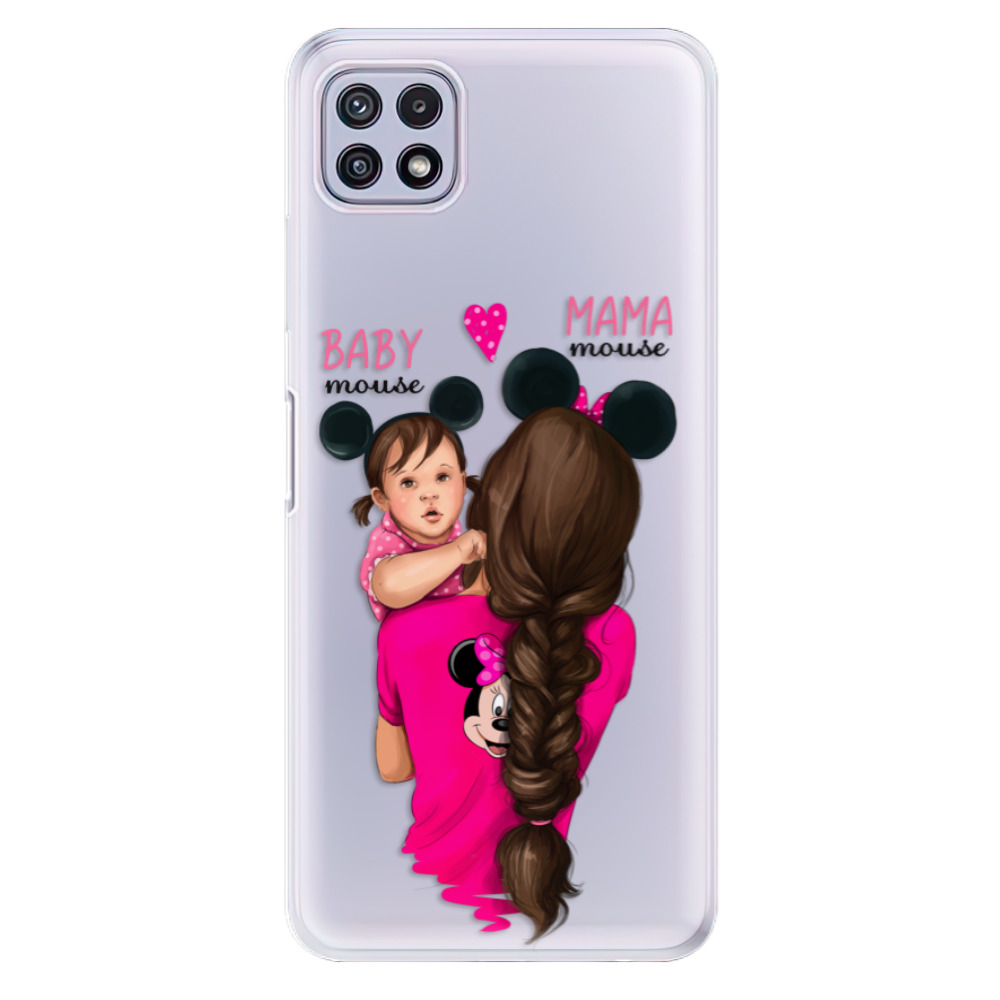 Odolné silikonové pouzdro iSaprio - Mama Mouse Brunette and Girl - Samsung Galaxy A22 5G