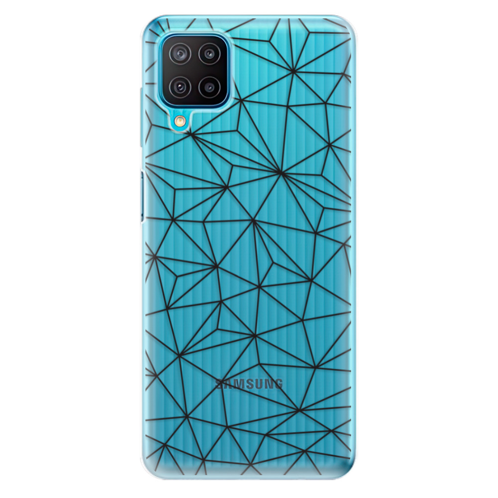 Odolné silikonové pouzdro iSaprio - Abstract Triangles 03 - black - Samsung Galaxy M12