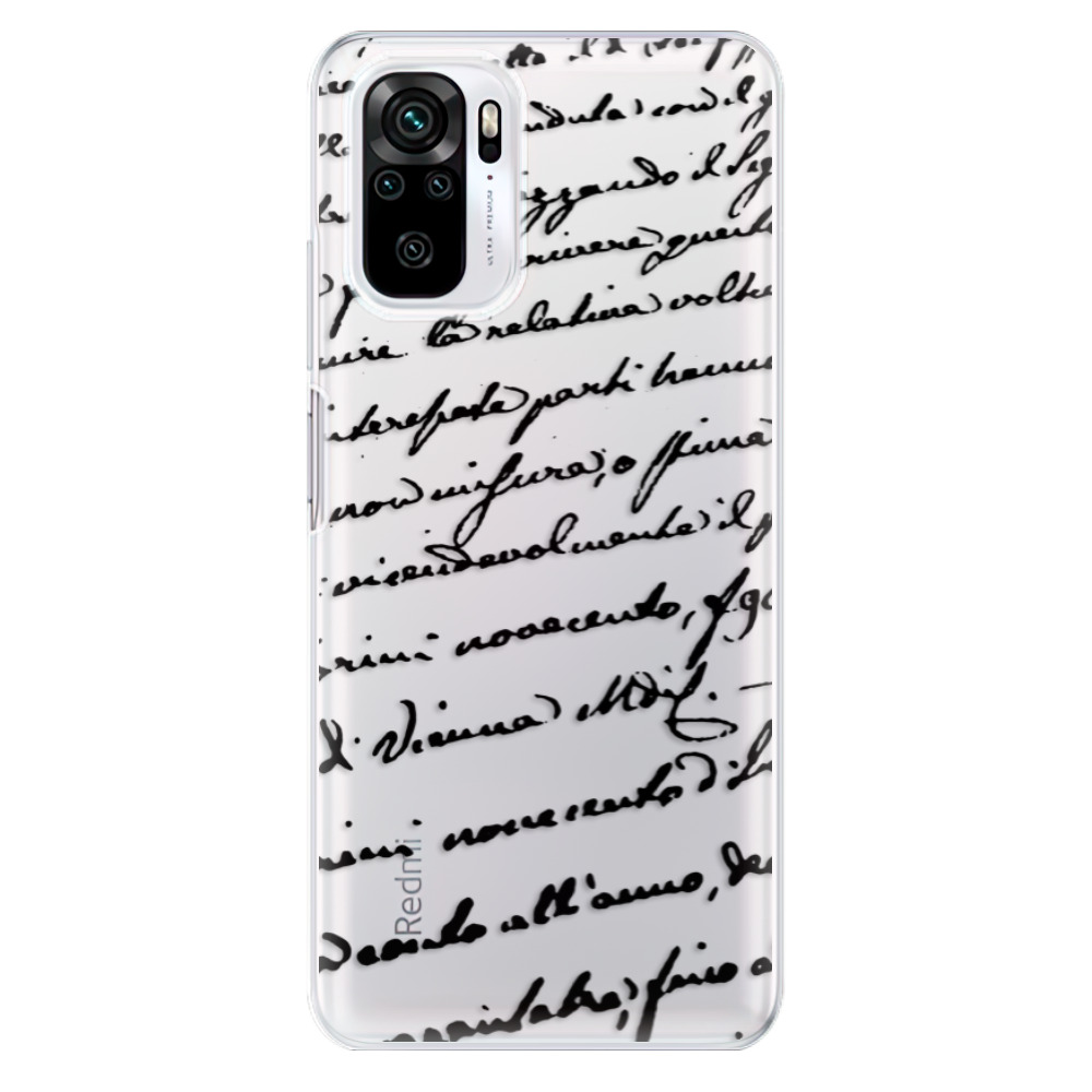 Odolné silikonové pouzdro iSaprio - Handwriting 01 - black - Xiaomi Redmi Note 10 / Note 10S