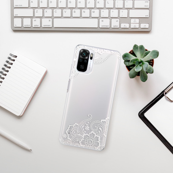 Silikonové pouzdro iSaprio - Xiaomi Redmi Note 10 / Xiaomi Redmi Note 10S - White Lace 02