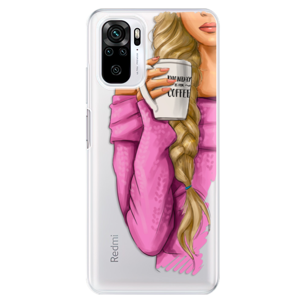 Odolné silikonové pouzdro iSaprio - My Coffe and Blond Girl - Xiaomi Redmi Note 10 / Note 10S