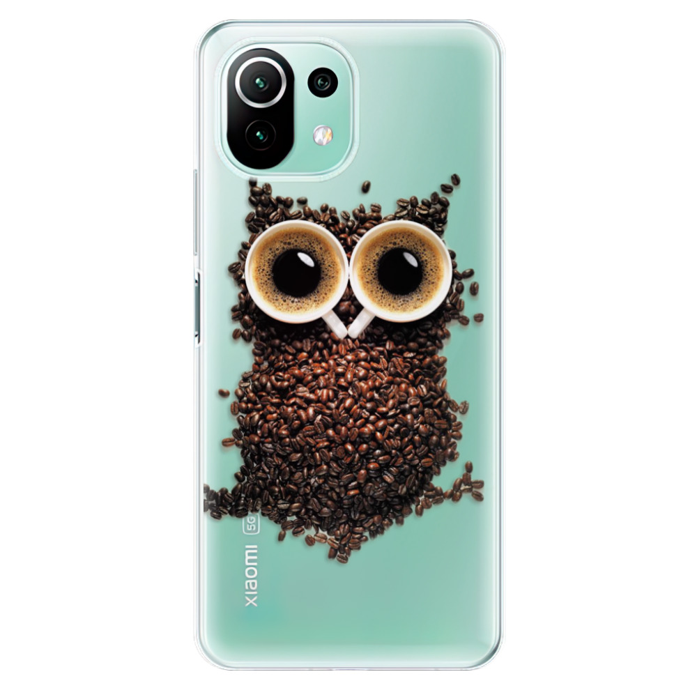 Odolné silikonové pouzdro iSaprio - Owl And Coffee na mobil Xiaomi Mi 11 Lite / Xiaomi 11 Lite 5G NE (Odolný silikonový kryt, obal, pouzdro iSaprio - Owl And Coffee na mobilní telefon Xiaomi Mi 11 Lite / Xiaomi 11 Lite 5G NE)