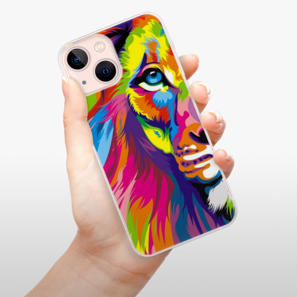 Silikonové pouzdro iSaprio - Apple iPhone 13 Mini - Rainbow Lion