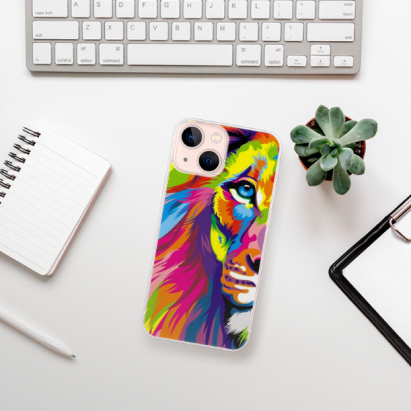 Silikonové pouzdro iSaprio - Apple iPhone 13 Mini - Rainbow Lion