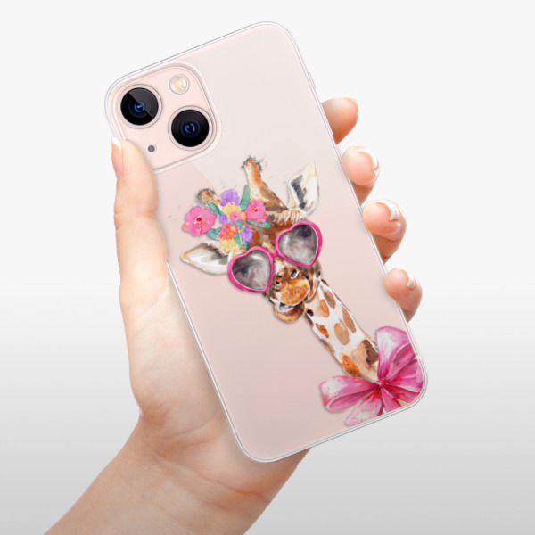 Silikonové pouzdro iSaprio - Apple iPhone 13 Mini - Lady Giraffe