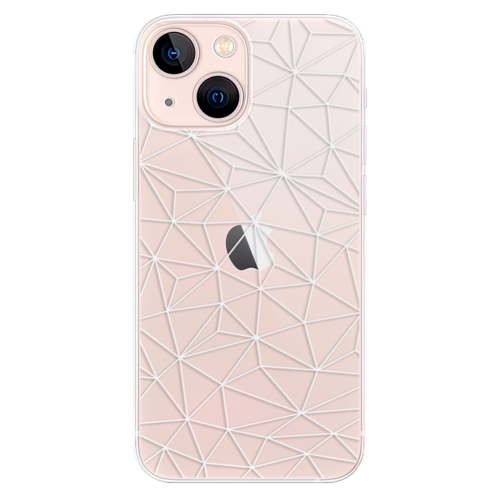 Odolné silikonové pouzdro iSaprio - Abstract Triangles 03 - white - iPhone 13 mini