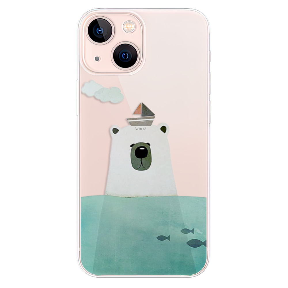 Odolné silikonové pouzdro iSaprio - Bear With Boat - iPhone 13 mini