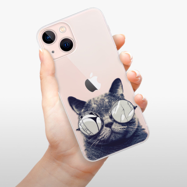 Silikonové pouzdro iSaprio - Apple iPhone 13 Mini - Crazy Cat 01