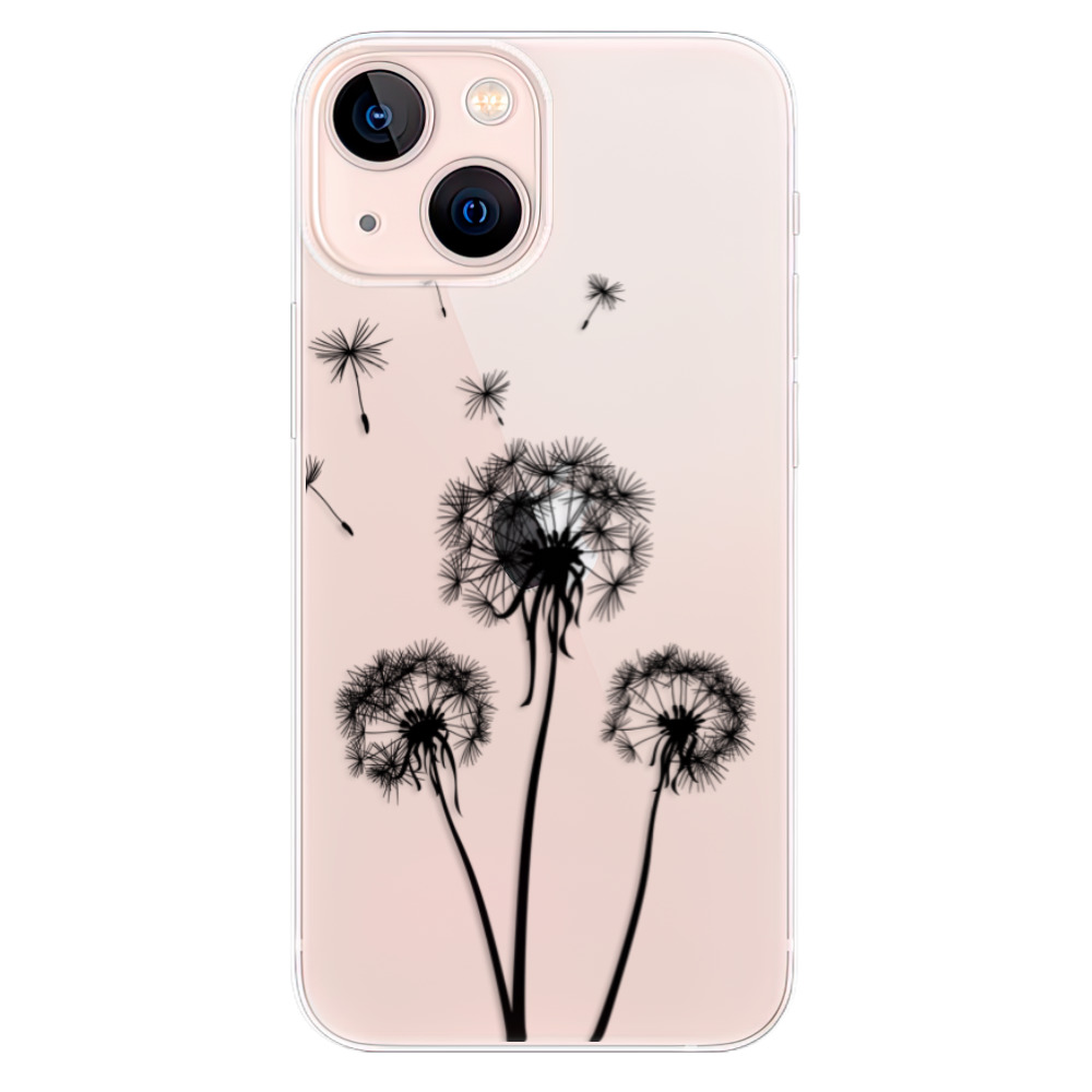 Odolné silikonové pouzdro iSaprio - Three Dandelions - black na mobil Apple iPhone 13 Mini (Odolný silikonový kryt, obal, pouzdro iSaprio - Three Dandelions - black na mobilní telefon Apple iPhone 13 Mini)