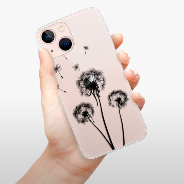 Silikonové pouzdro iSaprio - Apple iPhone 13 Mini - Three Dandelions black