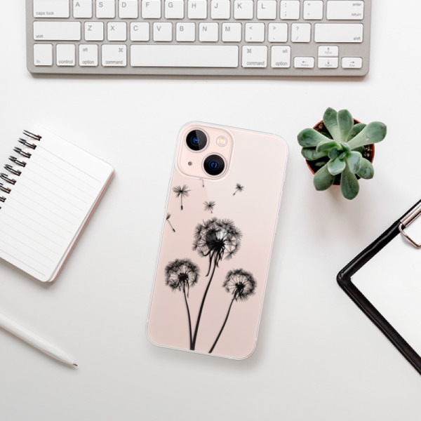 Silikonové pouzdro iSaprio - Apple iPhone 13 Mini - Three Dandelions black