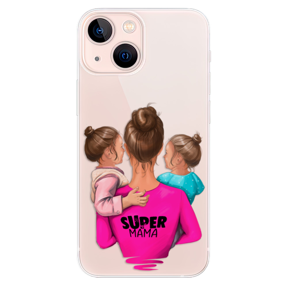 Odolné silikonové pouzdro iSaprio - Super Mama - Two Girls - iPhone 13 mini