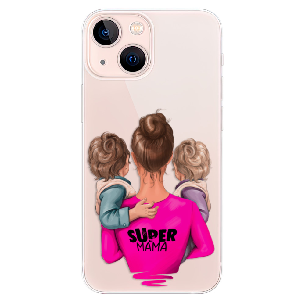 Odolné silikonové pouzdro iSaprio - Super Mama - Two Boys - iPhone 13 mini
