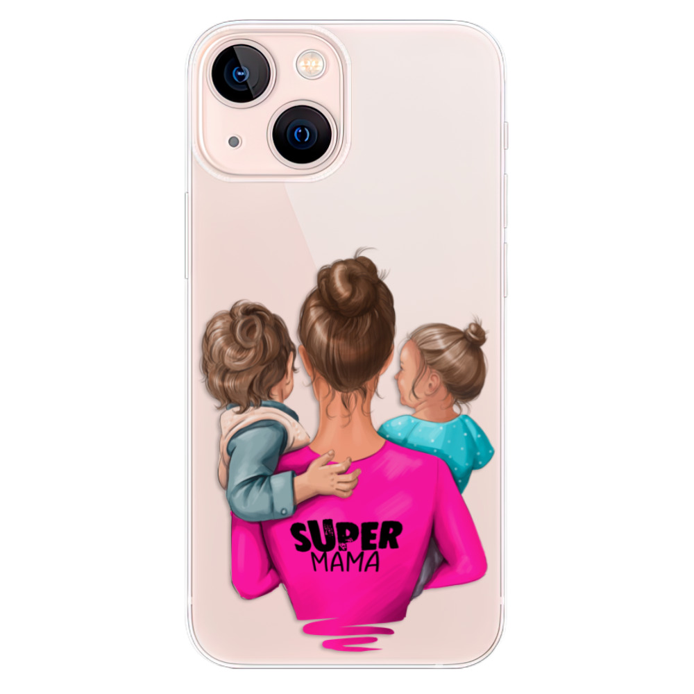 Odolné silikonové pouzdro iSaprio - Super Mama - Boy and Girl - iPhone 13 mini